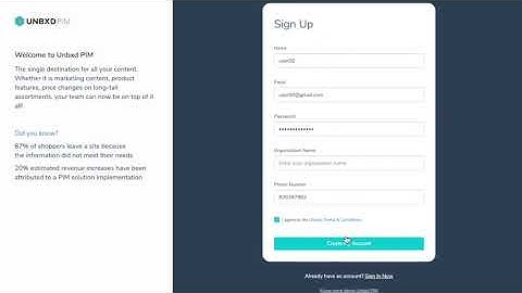 1  How to sign up to Unbxd PIM