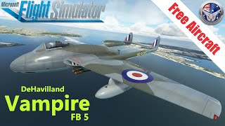Freeware Aircraft - DeHavilland Vampire FB 5 - Flight/Review for Microsoft Flight Simulator