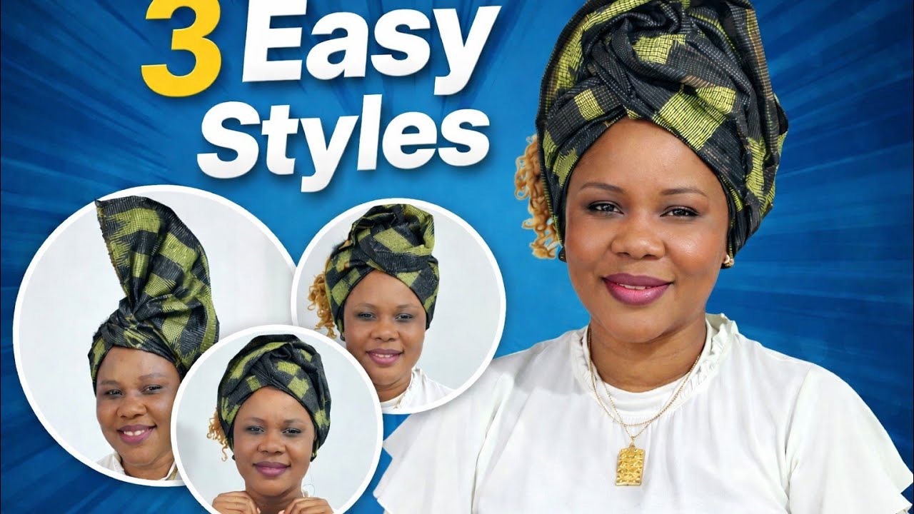 Simple Head Wrap |Beginner -friendly 3 -in- 1 Style 