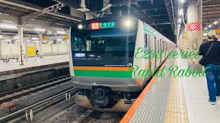 E233系3000番台 U633編成　快速ラビット宇都宮行き　上野駅発車