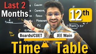 Class 12 : Last 2 Months Time Table to manage Boards & JEE Main
