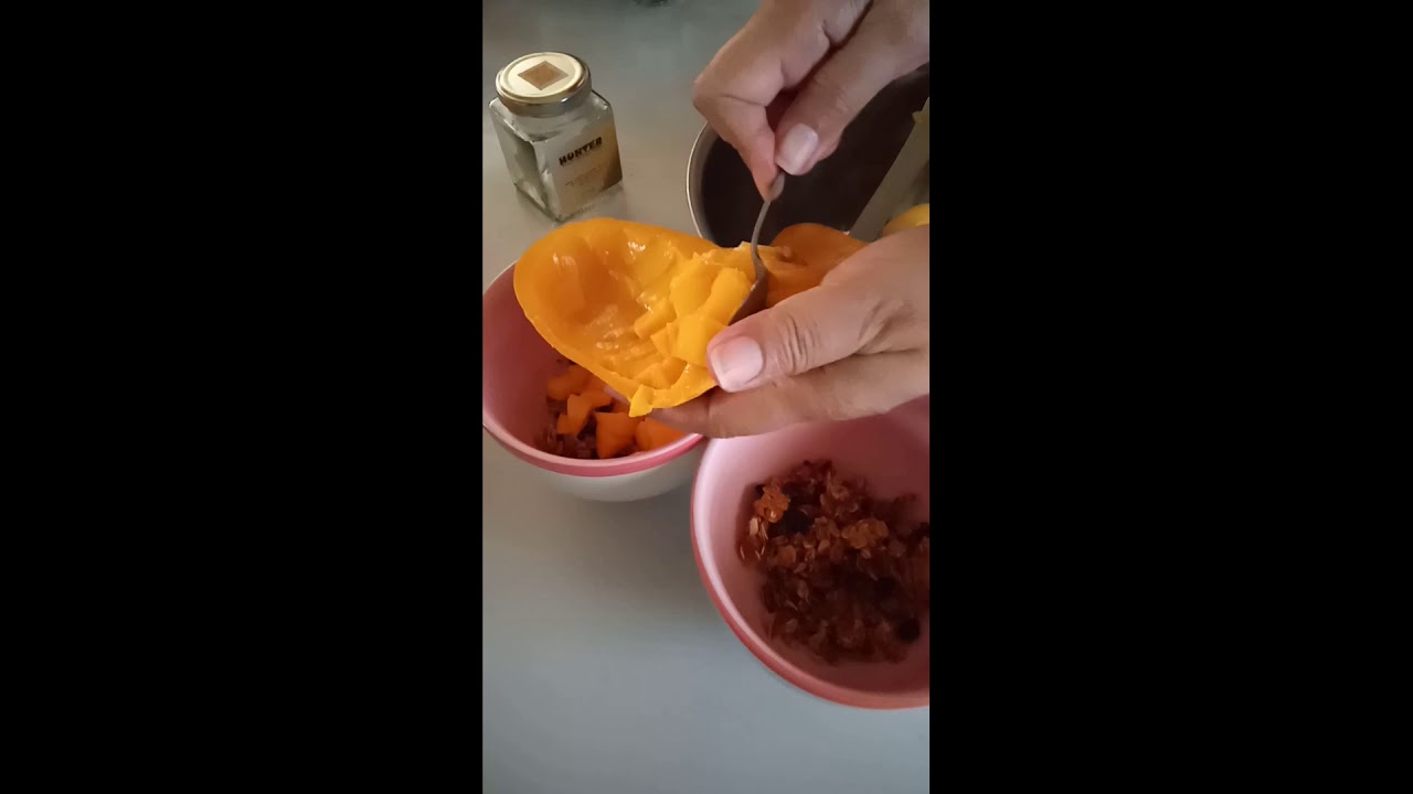 Adding Mangoes to Granola Mixture #shorts - YouTube