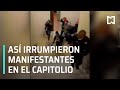 Momento en el que los manifestantes irrumpen en el capitolio e increpan a policía - A Las Tres