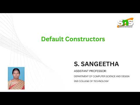 Default Constructor | Object Oriented Programming | SNS Institutions