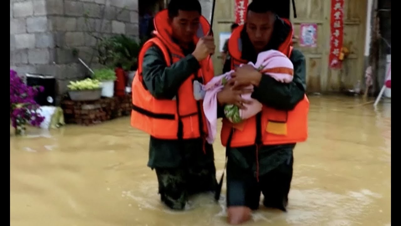 Heavy Rain Causes Geological Disasters, Traps People in Southwest China newspaper mockup