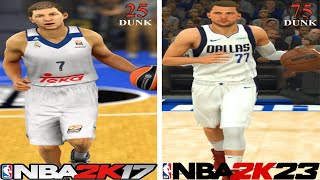 Contact Dunk with Luka Doncic in Every NBA 2K (2K17, 2K19 - 2K23)