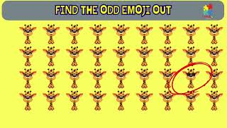 Find The Odd Crazy Animals | Difference Emoji | #brainsite #findthedifference #oddemoji