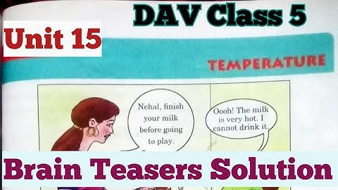 Temperature DAV Class 5 Maths Unit 15 Brain Teasers Solution/ADARSH 999