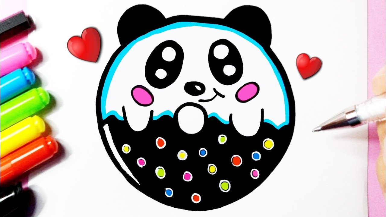 Como desenhar Cookies Urso Panda fofo Kawaii ❤ Desenhos Kawaii - Desenhos  para Desenhar 