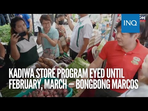 Kadiwa store program eyed until February, March — Bongbong Marcos