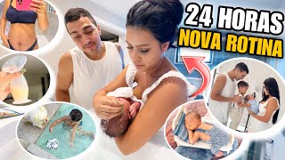 24 HORAS COMIGO ⏰ MINHA NOVA ROTINA em casa COM DOIS FILHOS!! 😱