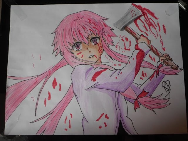 Yuno Gasai - Mirai Nikki - Desenho de milenakawaii - Gartic