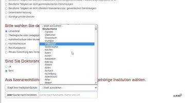 Registrierung für den subito-Service (deutsch)