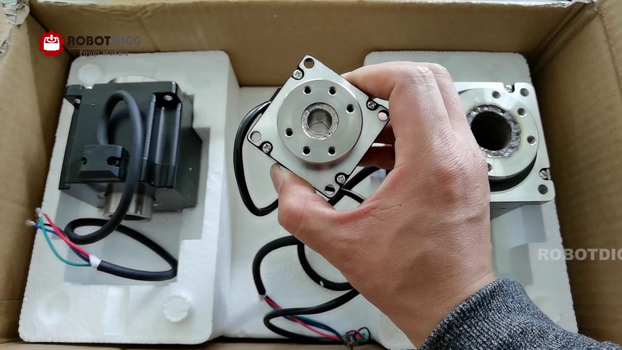 RobotDigg nema23 and nema34 hollow shaft stepper motor - YouTube