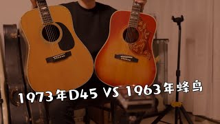 1973年马丁Martin D45 VS 1963年吉普森Gibson蜂鸟 Hummingbird ハミングバード vintage acoustic guitar review