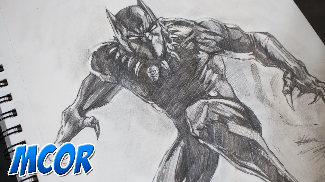 Bocetando/Dibujando a Black Panther (Marvel) - Lapiz - YouTube