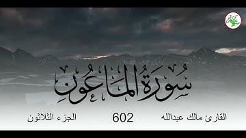 سورة الماعون بصوت القارئ مالك عبد الله