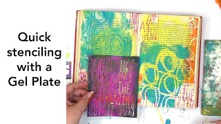 Quick stenciling with a Gel Plate