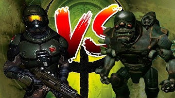 Marines vs Grunts - QUAKE 4 Cinematic Monster Infighting