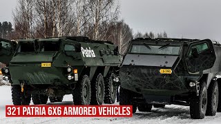 The Finnish company Patria will provide Sweden with 321 Patria 6x6 armored vehicles.