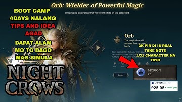 NIGHT CROWS - TIPS BAGO MAG START ANG BOOTCAMP -2KPIRDI NA NAMAN