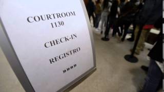 Crowding at the Mecklenburg County Courthouse