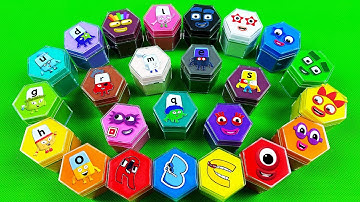 Looking Numberblocks, Alphablocks, Alphabet Lore All CLAY With Mini Hexagon, Shapes,… Mix Coloring!