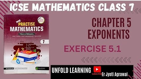 7 CLASS ICSE || Green Earth publication || 5. Exponents || Exercise 5.1