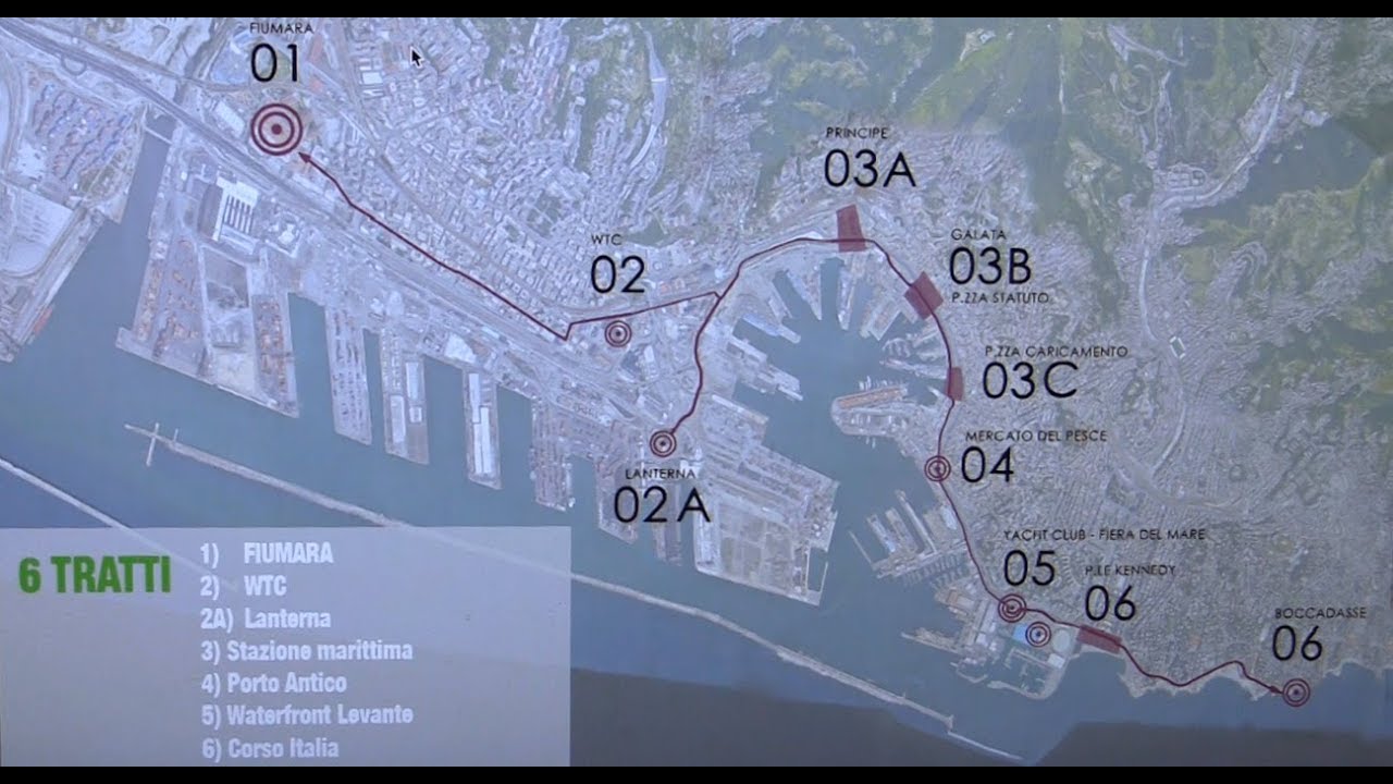 La pista ciclabile e pedonale urbana a Genova - YouTube