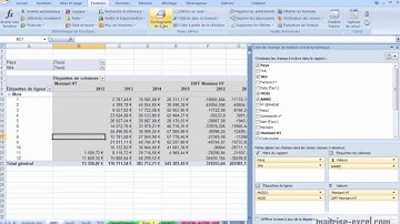 EXCEL 2007 EX TCD COMPILE TABLEAU DE BORD