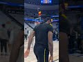 LeBron warms up before Game 1 vs Nuggets