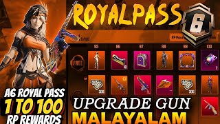 BGMI A6 ROYAL PASS 1 TO 100 RP REWARDS FULLY EXPLAINED IN MALAYALAM 2024