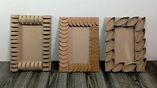 3 FACILES Y RAPIDOS portaretratos de carton reciclado - como hacer porta fotos  de carton