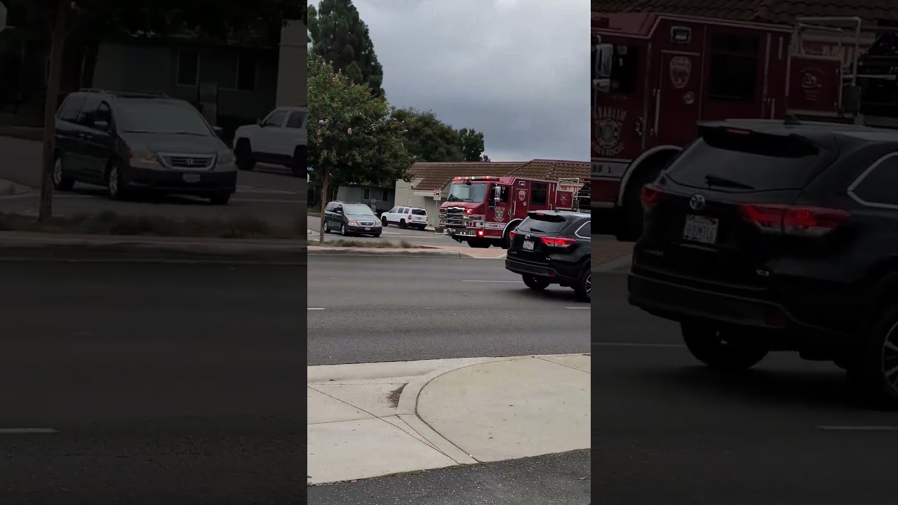 Anaheim Truck 3 responding to a Medical Aid 