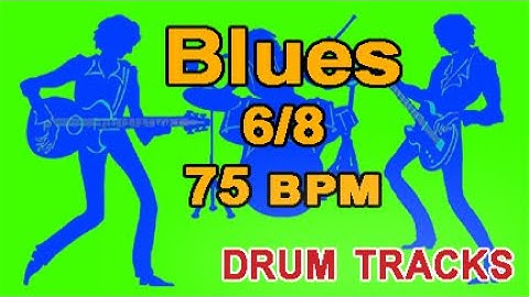 Drum Backing Track - Blues, 6/8 - [75 BPM]