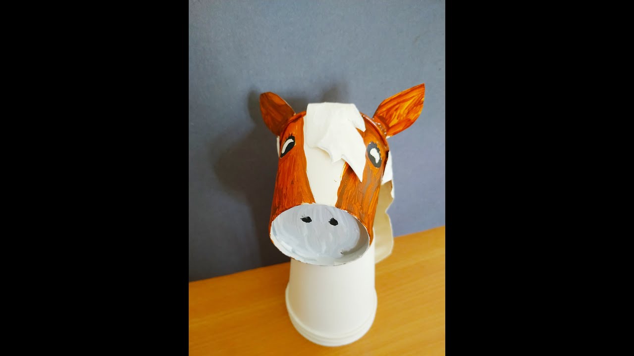Paper cup Horse/Paper craft for kids/Farm animal#Horse - YouTube