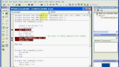 NetCOBOL for Windows Tutorial: Debugging Visual Basic 6 Calling COBOL