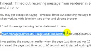 timed out receiving message from renderer in selenium