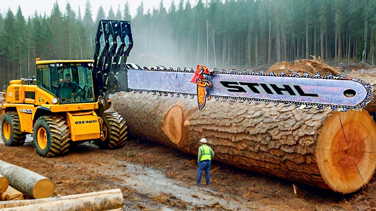 Extreme Dangerous Fastest Big Chainsaw Cutting Tree Machines | Monster ...