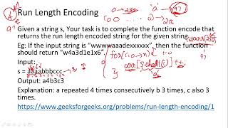 Run Length Encoding  - asked in coding rounds