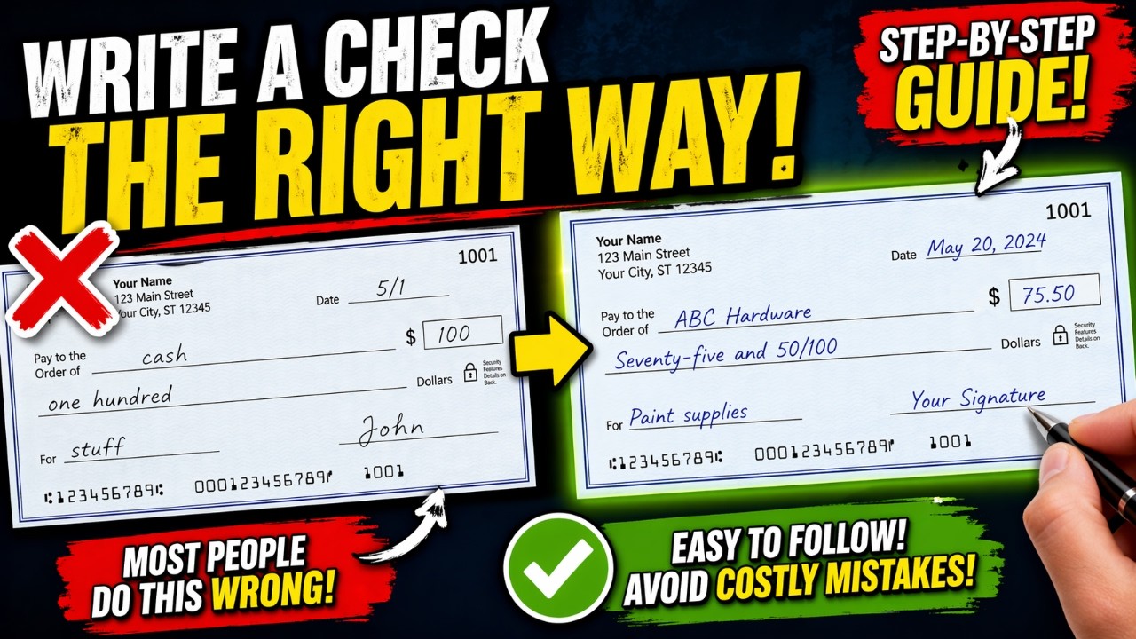 Beginners Check How to Write a Check Step-by-Step (Beginner Guide + Example) 🔥🔥🔥 - YouTube