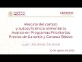 Avance en Programas Prioritarios: Precios de Garantía y Canasta Básica. Zacatecas, Zacatecas