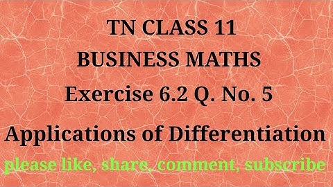 Tn 11 Business maths | exercise 6.2 | q. no.5 | chapter 6 |state board | gmrrao maths |