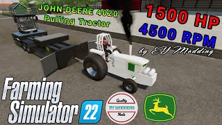 Lets test this boy before painting it|𝗙𝗦𝟮𝟮|John Deere 4020 Pulling Tractor by EY modding