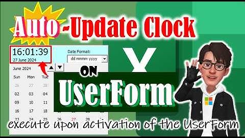 Create digital clock that updates time in real time using a UserForm #excel #vba