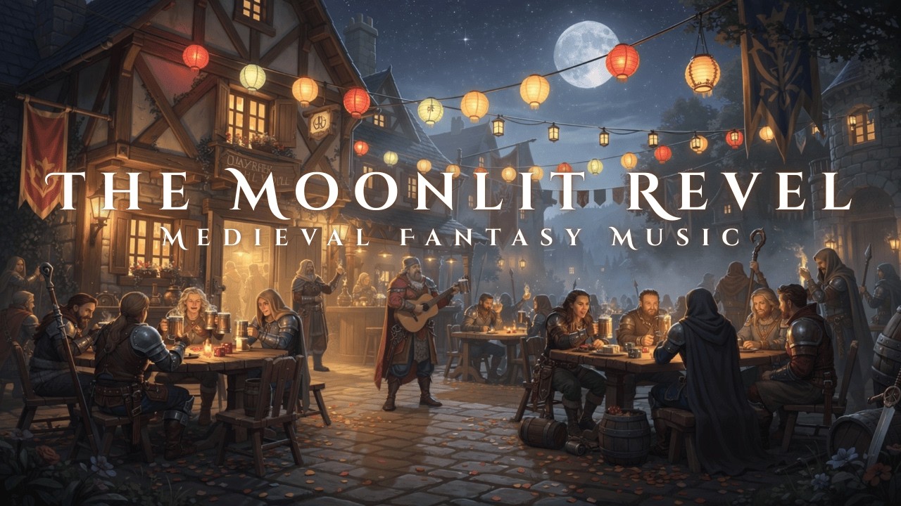 The Moonlit Revel 🍺 Bustling Fantasy Tavern | Lively Medieval Music for D&D & Roleplay