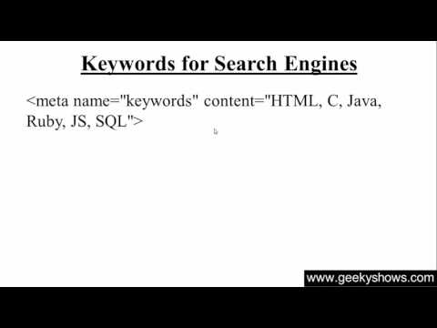 31. Write Keywords of Web Page for Search Engine in HTML (Hindi)
