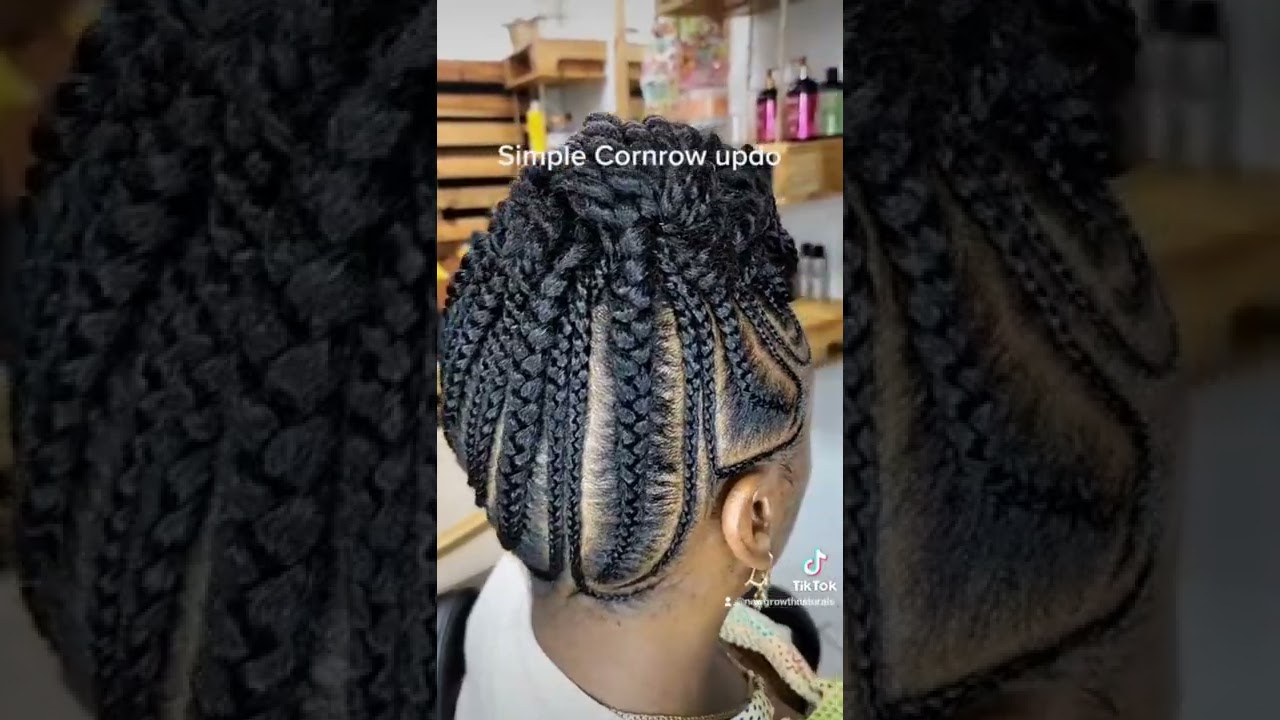 Cornrow Updo with Two Strand Twist. NO added hair. #thenaturalhairstudionj  #natural_jc #cornrowupdo #braidedhairstyles #braidedhair #blac... |  Instagram