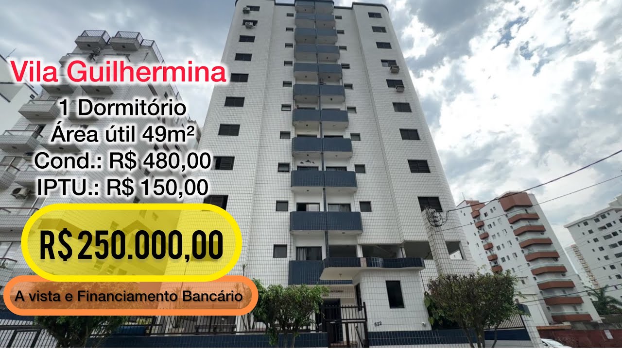 Apartamento de 1 Dormitório na Guilhermina a 500m da Praia