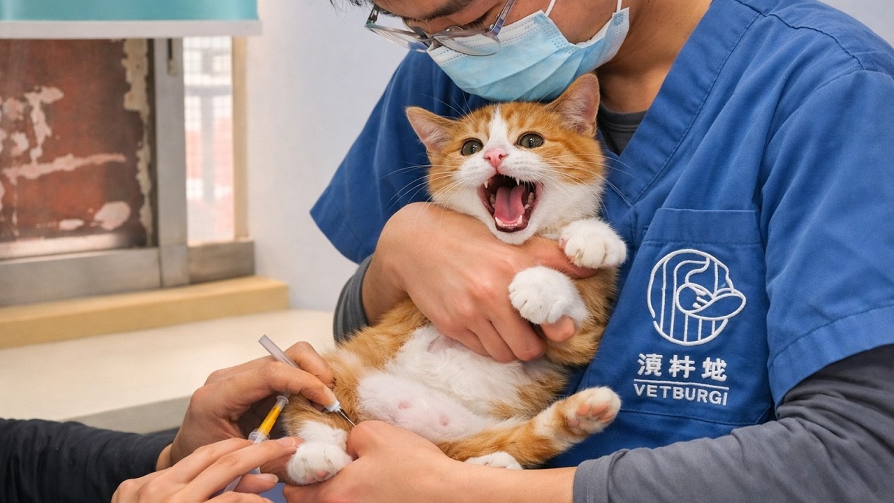 The Most Dramatic Moment Of Cat And Kitten's Vaccination, Don't Miss The Video